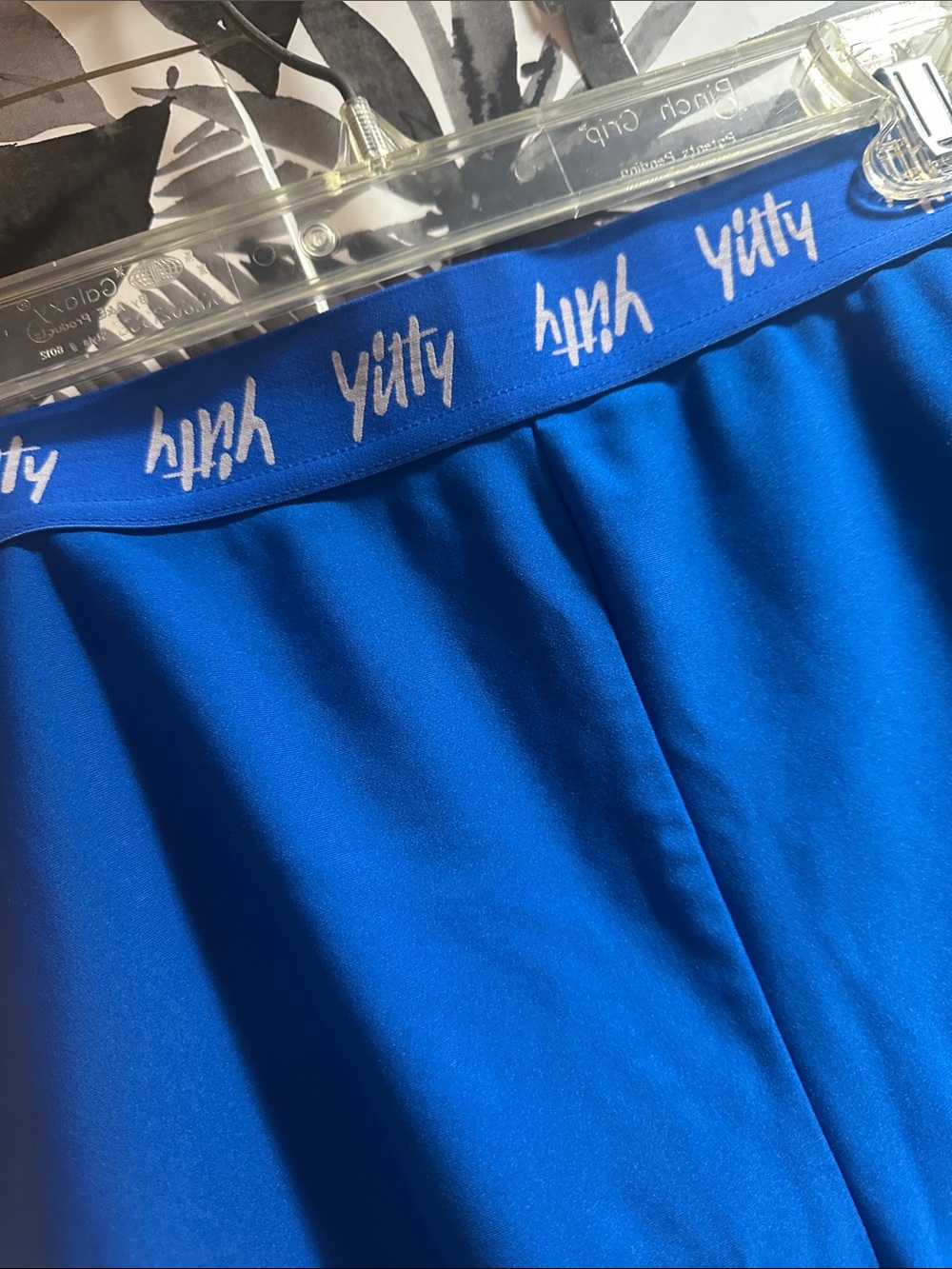 XL Yitty Fabletics Blue Athletic Bike Shorts with Logo Waistband - Picture 2 of 4